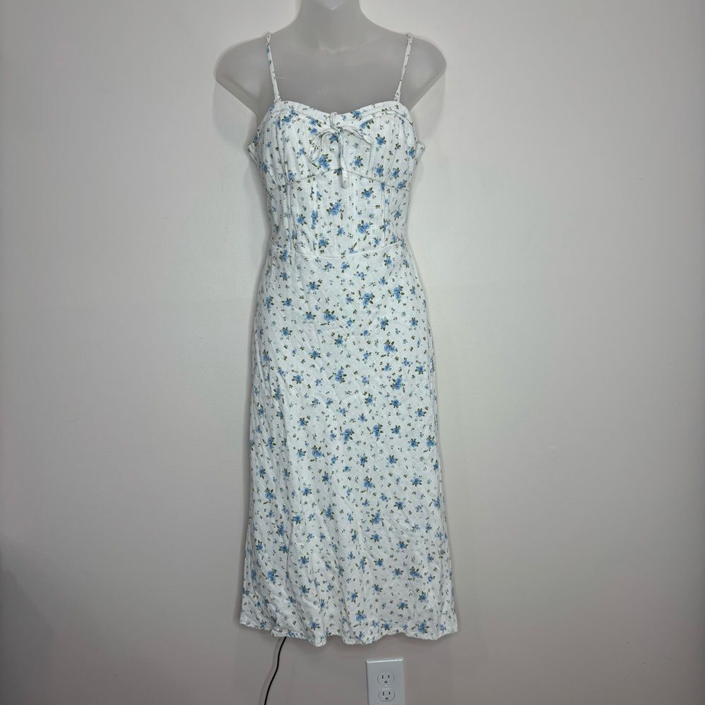 Wild Fable Floral Print MIDI Length Cottagecore Prairie dress size small white